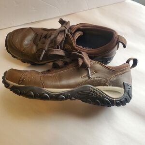 Merrell dark earth leather. Proformance mens hiking hommes hiking. Sz 7